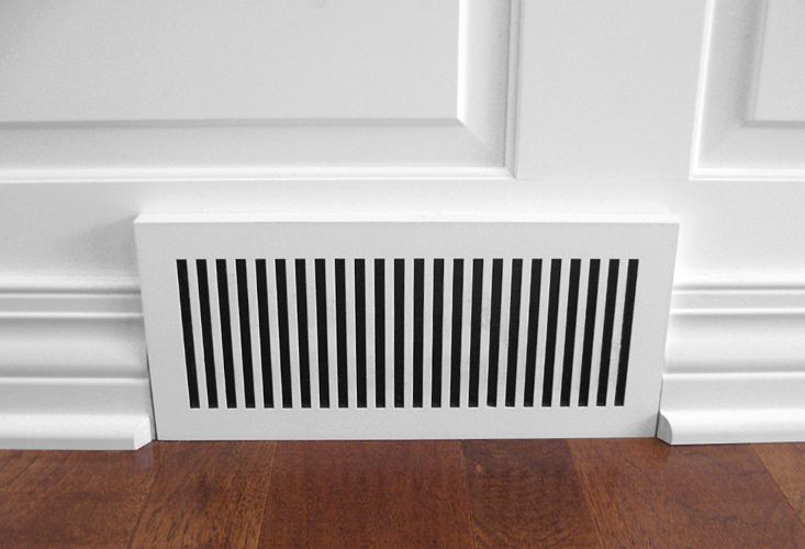 wainscoting with geometric vent cover