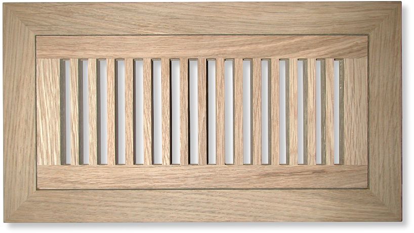 flush mount linear register in wood