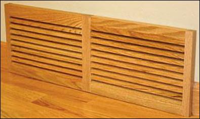flush without frame louvered oak baseboard register