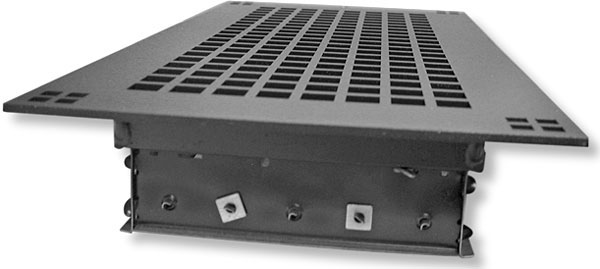 Mackintosh style vent cover black side view